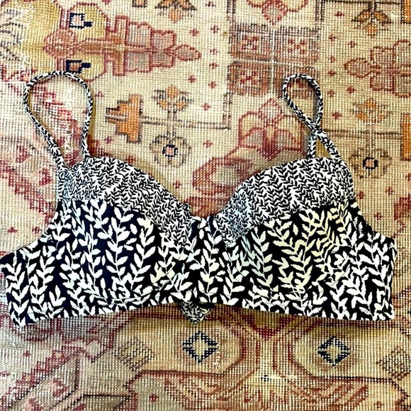 Madewell printed swim top black and white size 32C - Picture 2 of 5